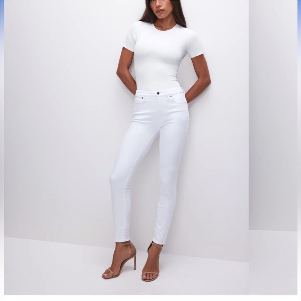 Good American Light Compression Women's White Skinny Jeans